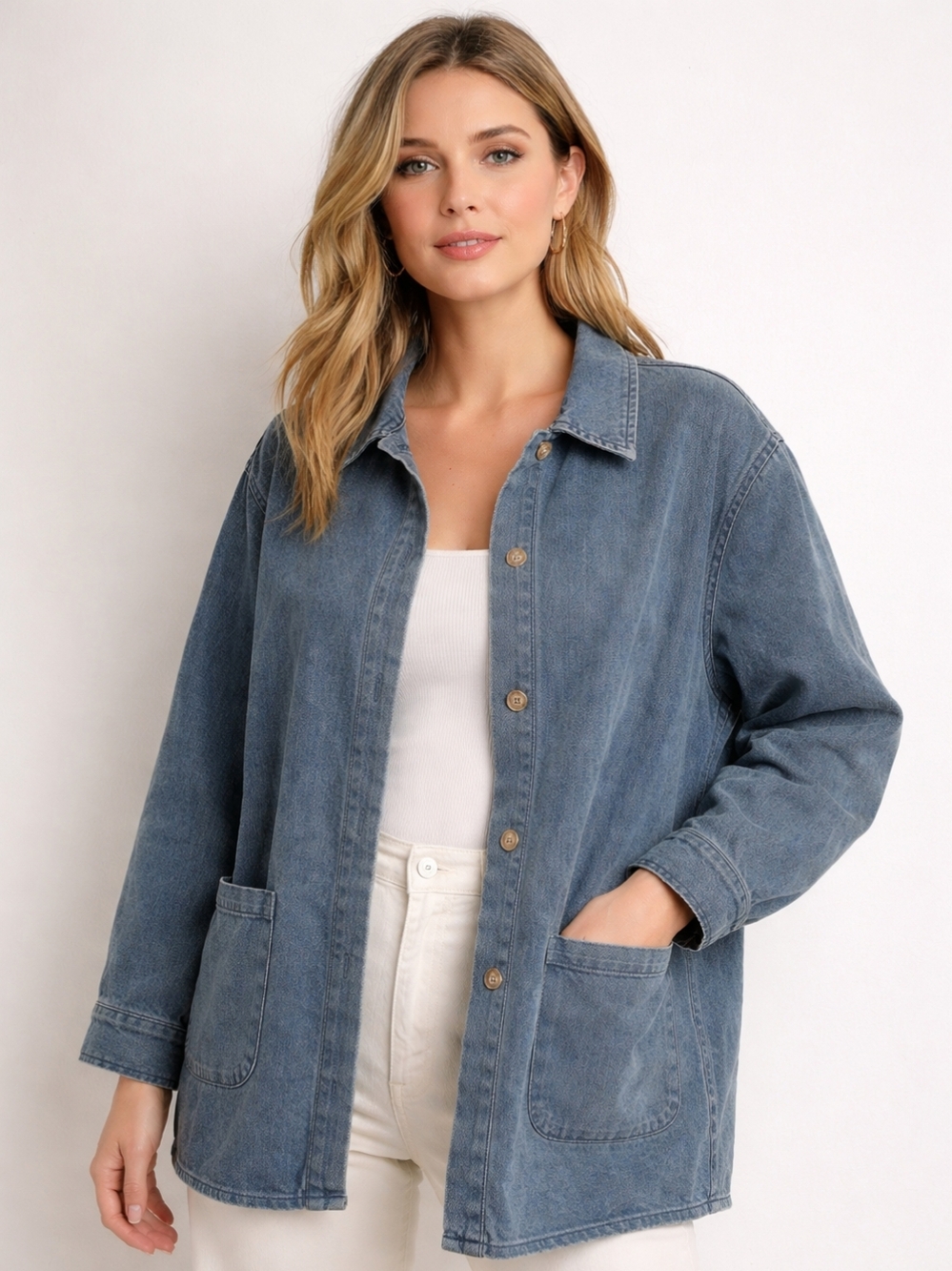 Grade & Gather Chore Denim Jacket M/L Petite Cotton